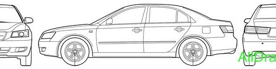 Hyundai Sonata (2006) (Хендай Соната (2006)) - чертежи (рисунки) автомобиля